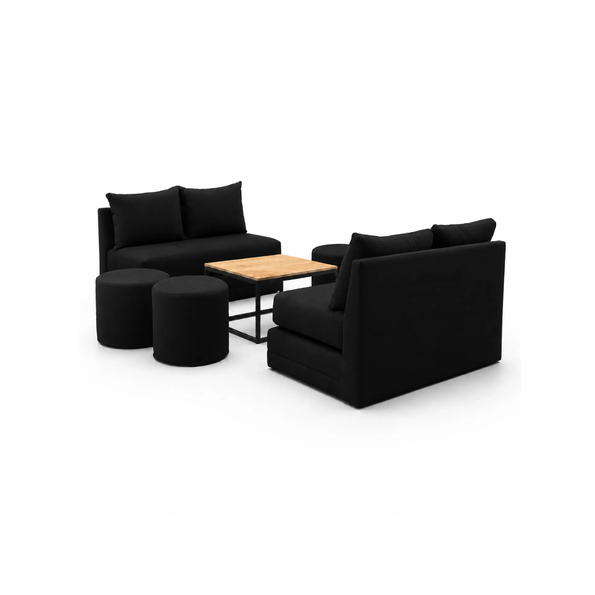 Conjunto de sala Cube de diseño recto (Negro, 19 de Junio, 10:00 am - 12:00 pm)