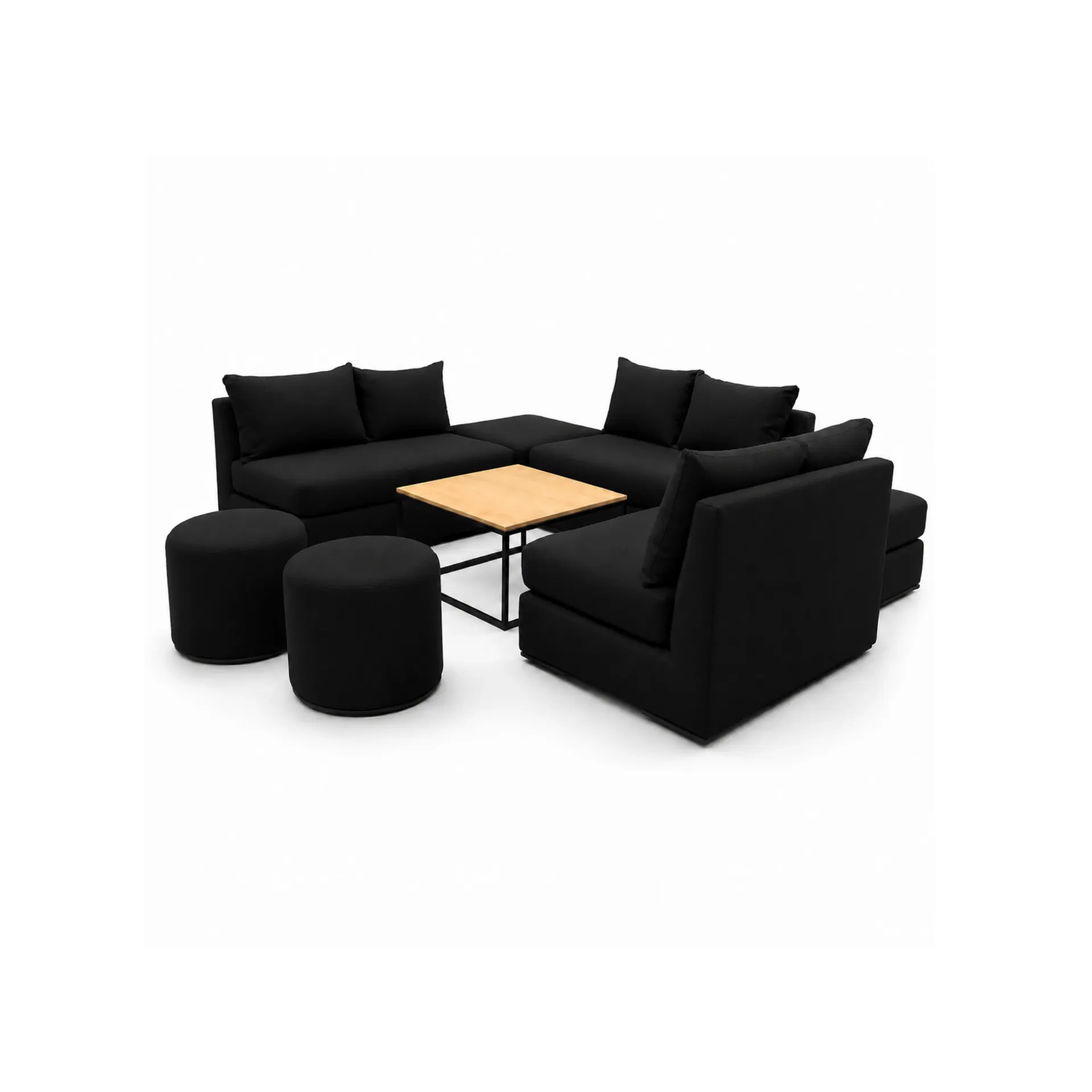 Conjunto de sala Cube en forma de U  (Negro, 19 de Junio, 10:00 am - 12:00 pm)