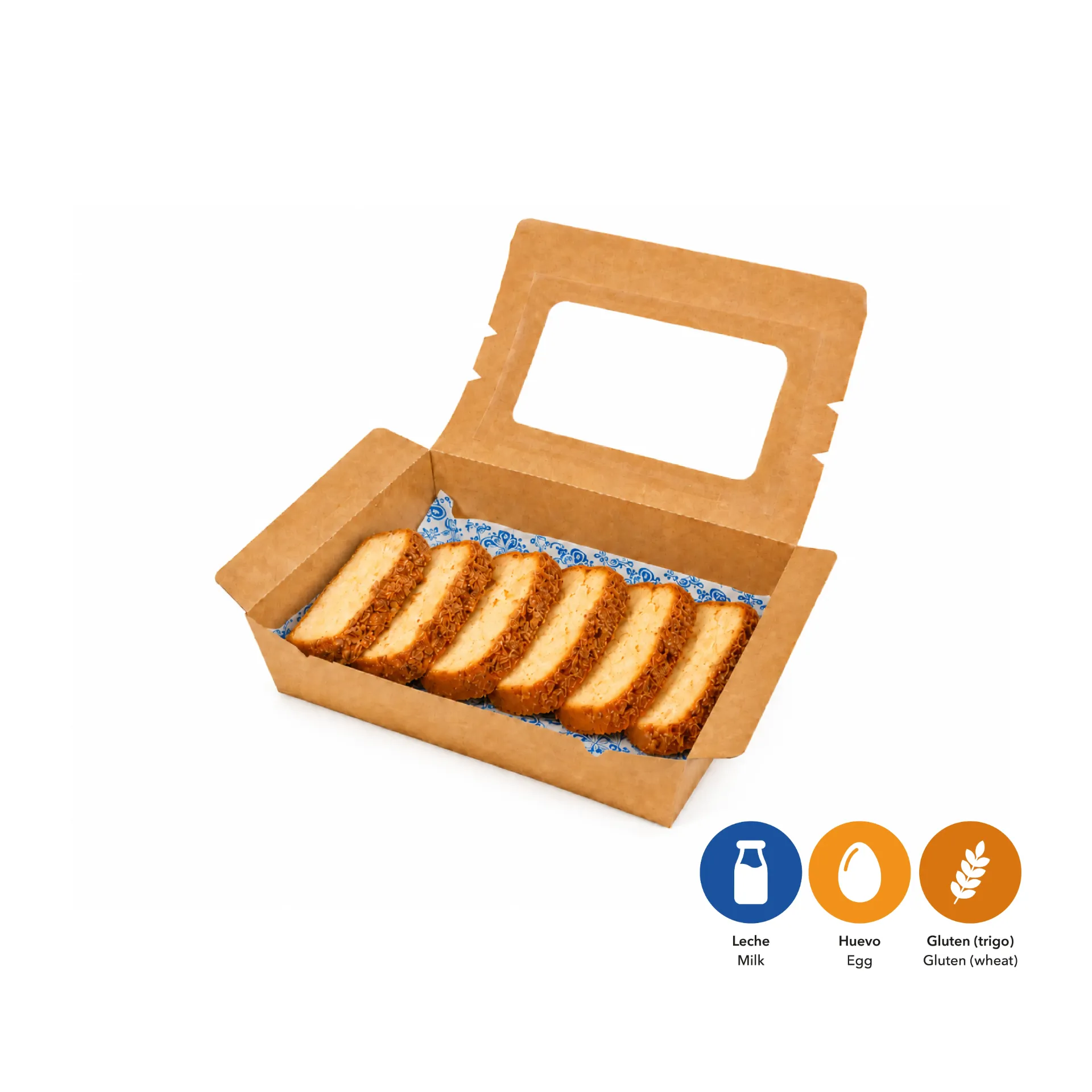 Caja de panqué de plátano, marmoleado, naranja (gluten free)